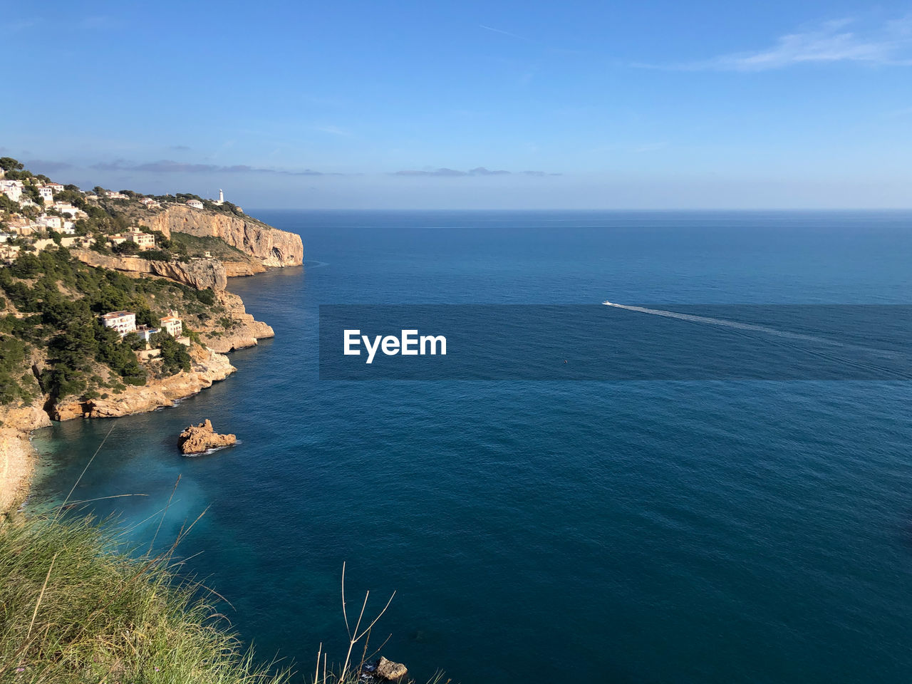 High angle view of sea against sky