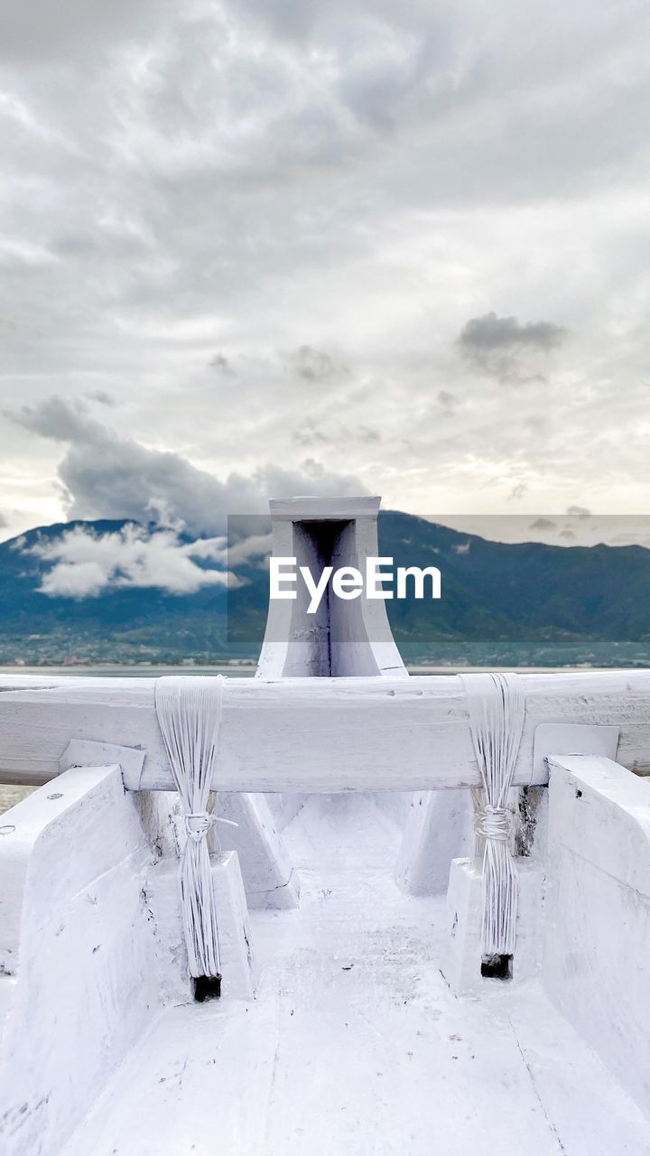 Scenic view of sea against sky during winter