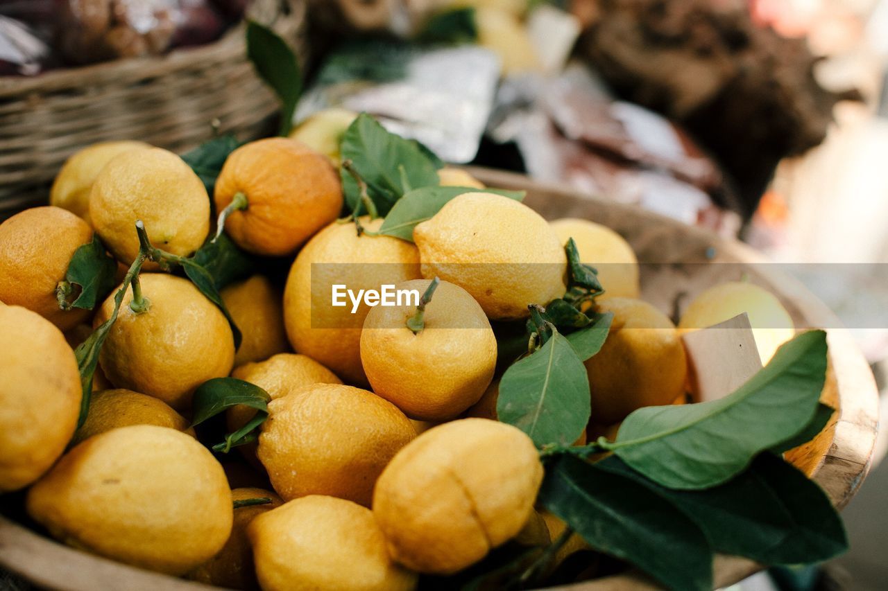 Close-up of fruits in basket