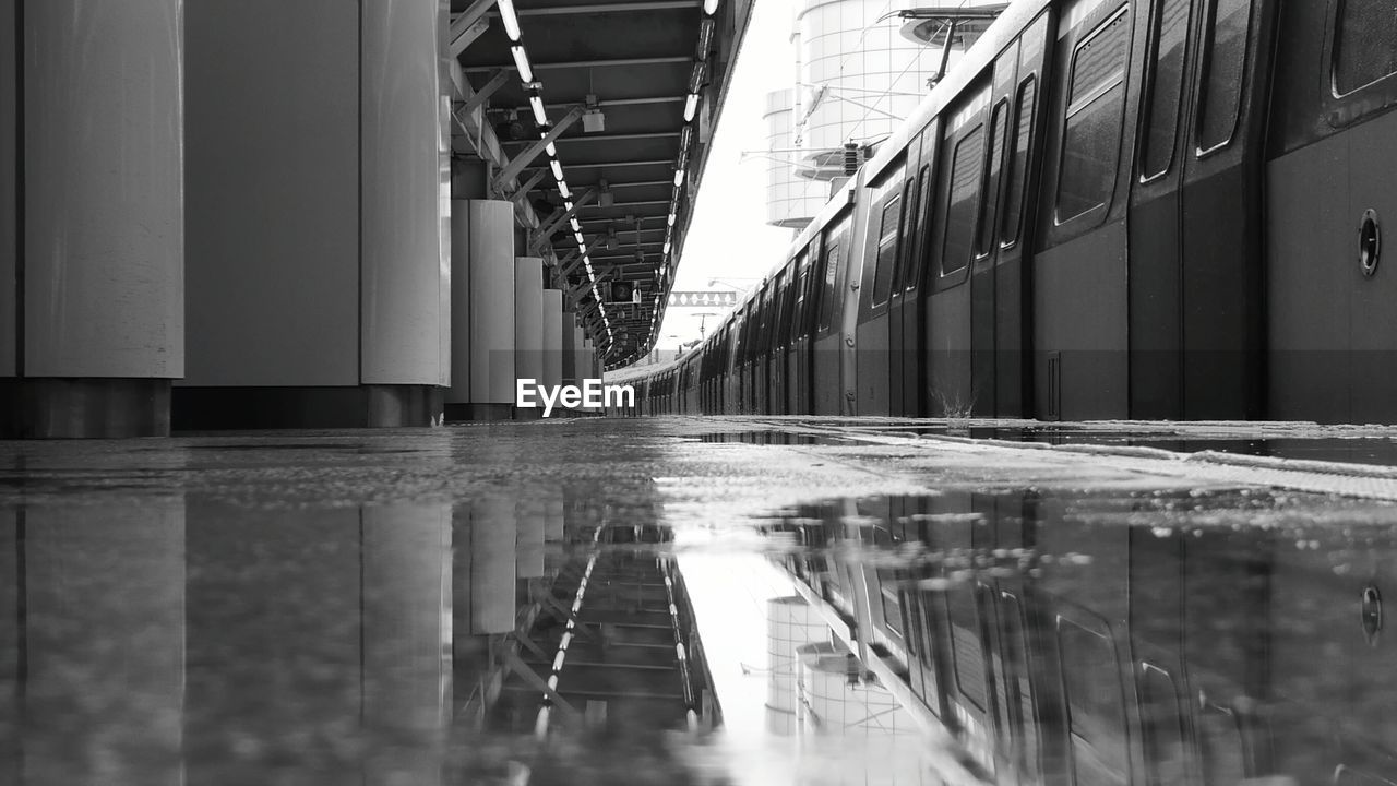 Surface level of train at railway station