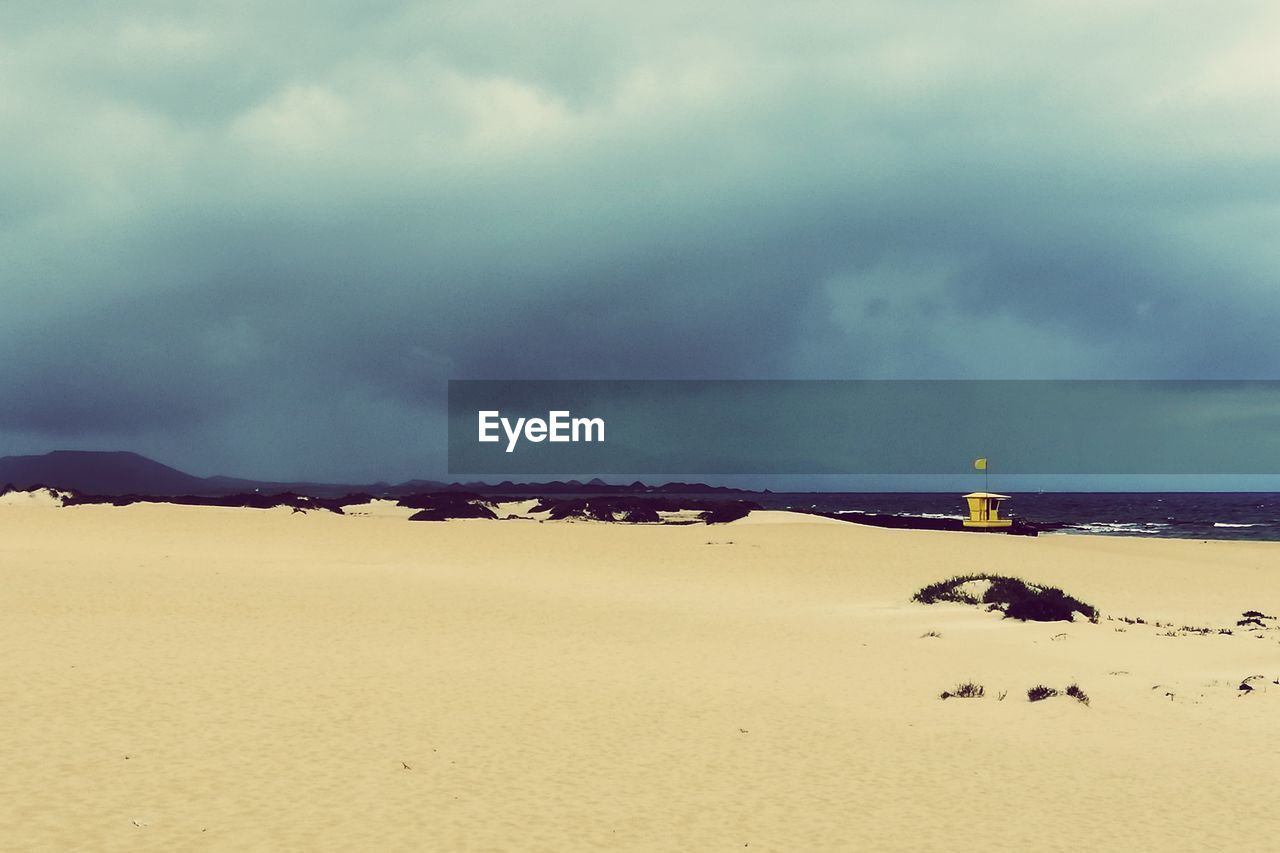 Scenic view of beach against sky