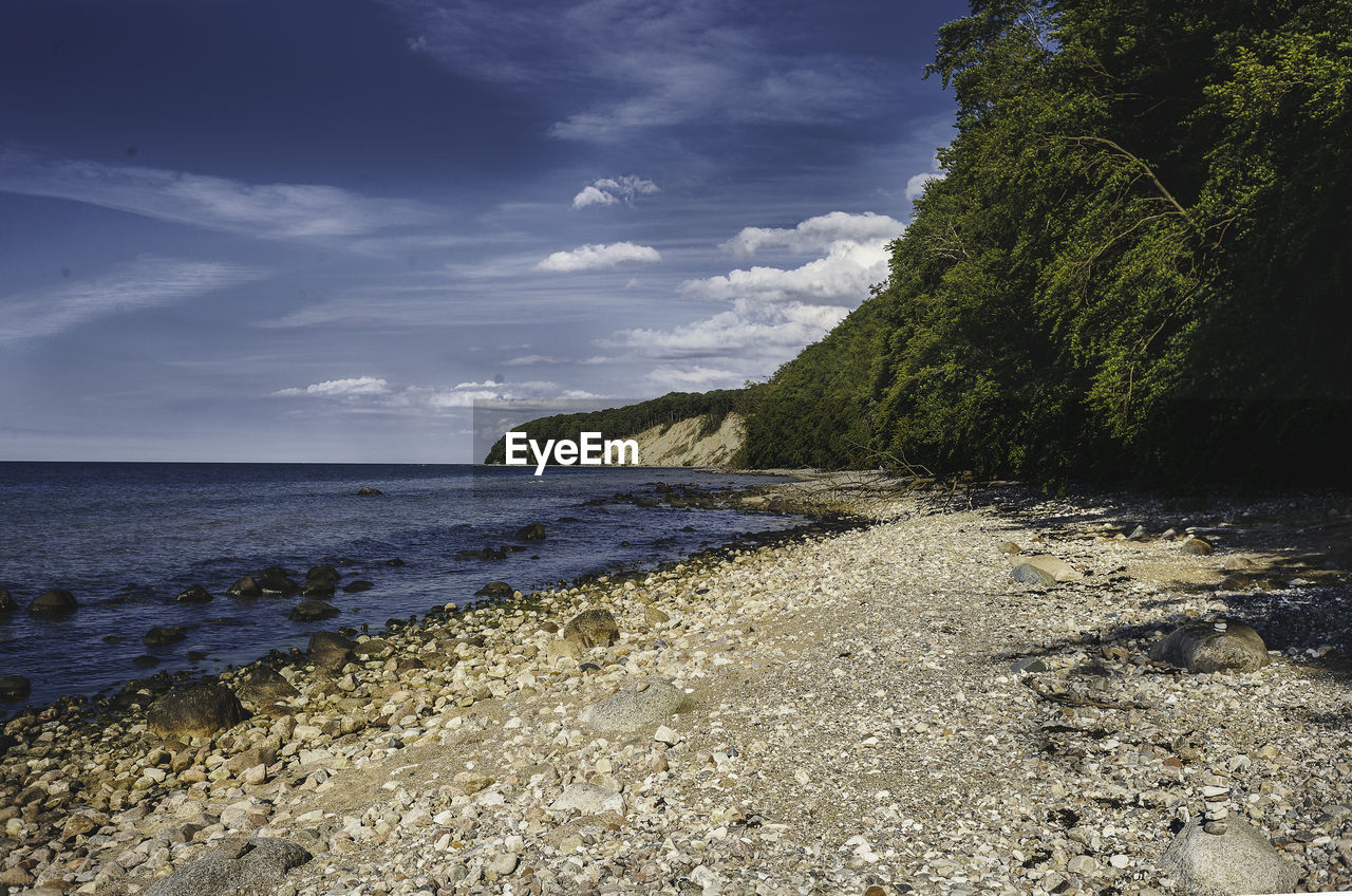 SCENIC VIEW OF SHORE AGAINST SKY