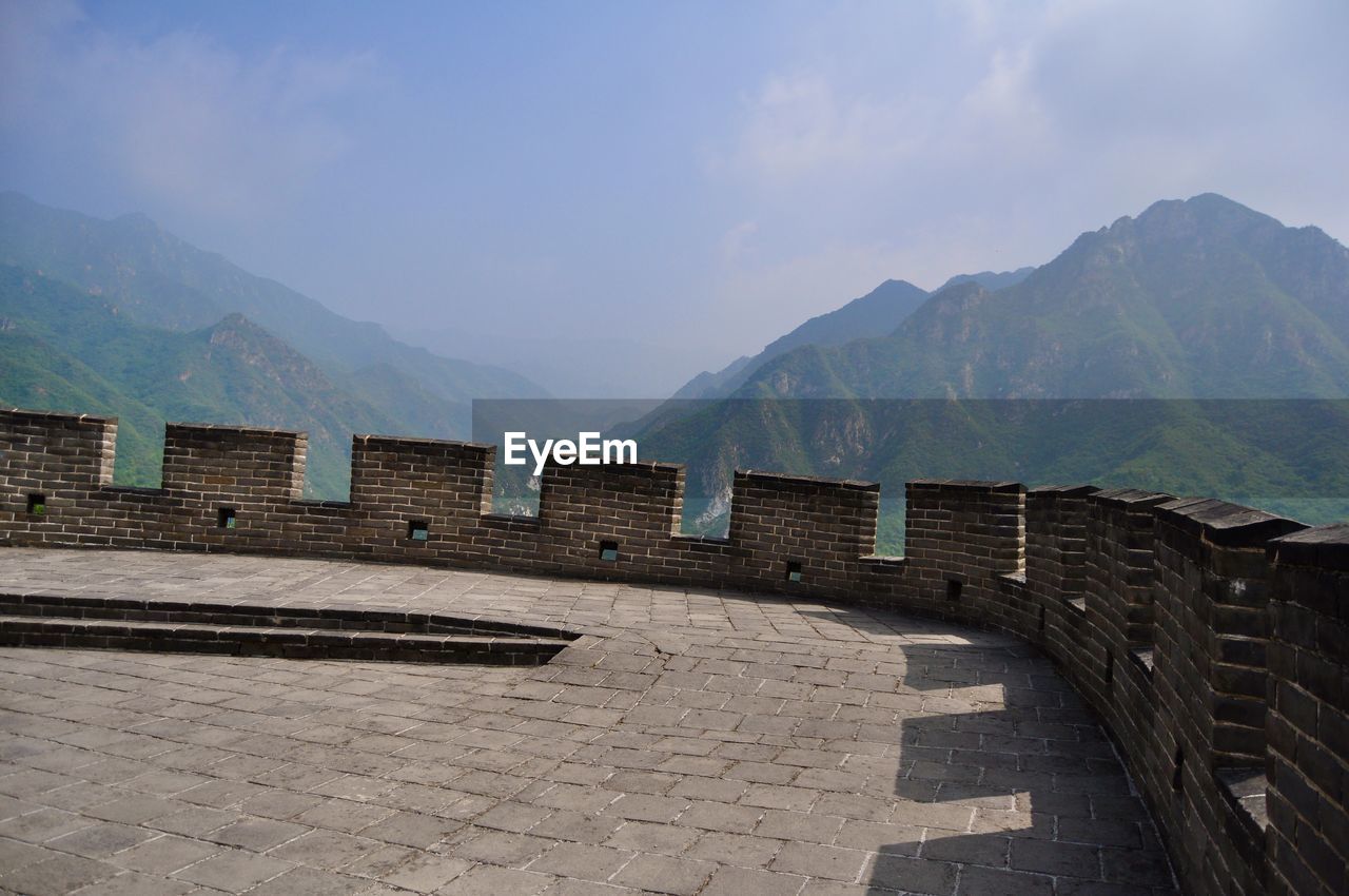 View of great wall of china