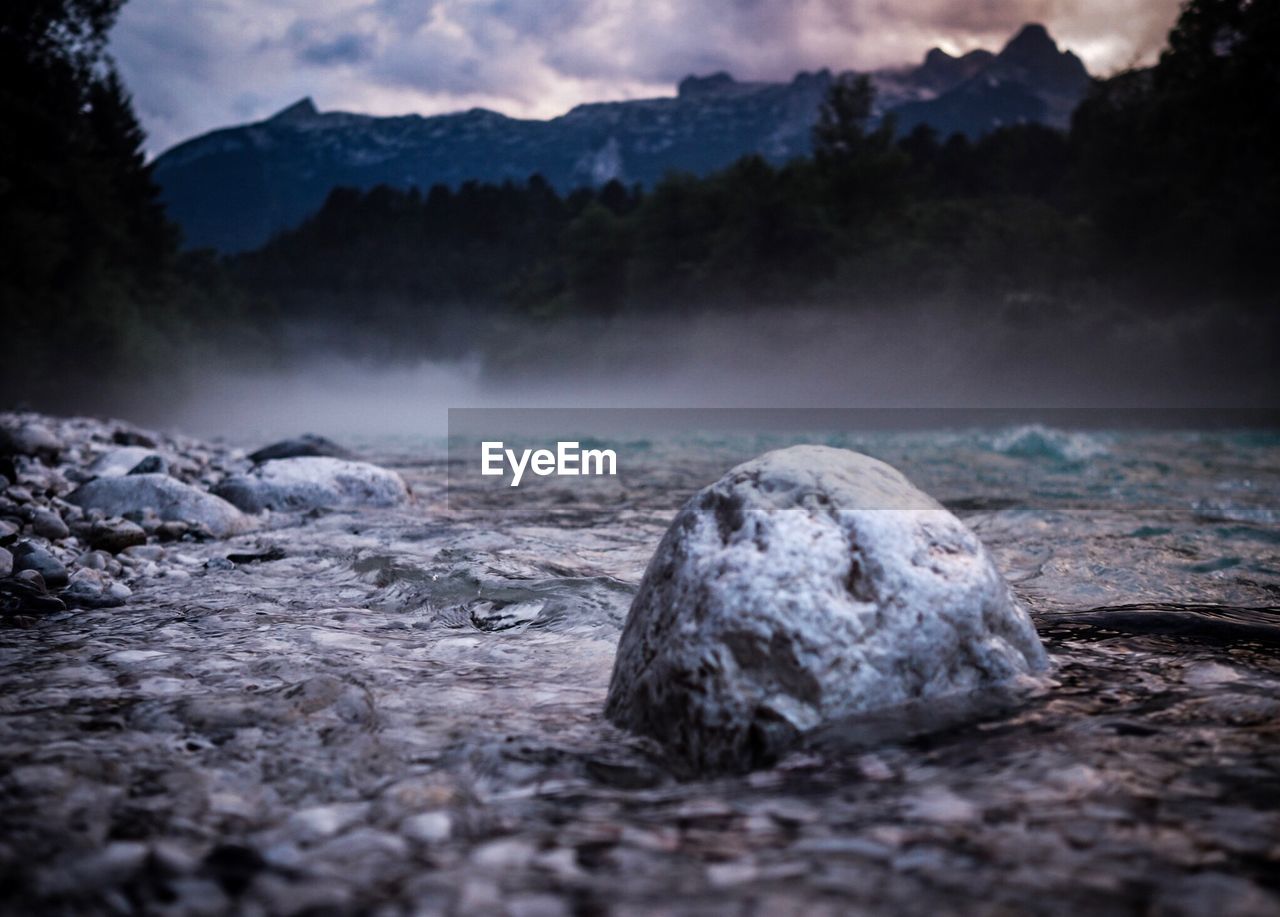 Scenic view of rocks against sky