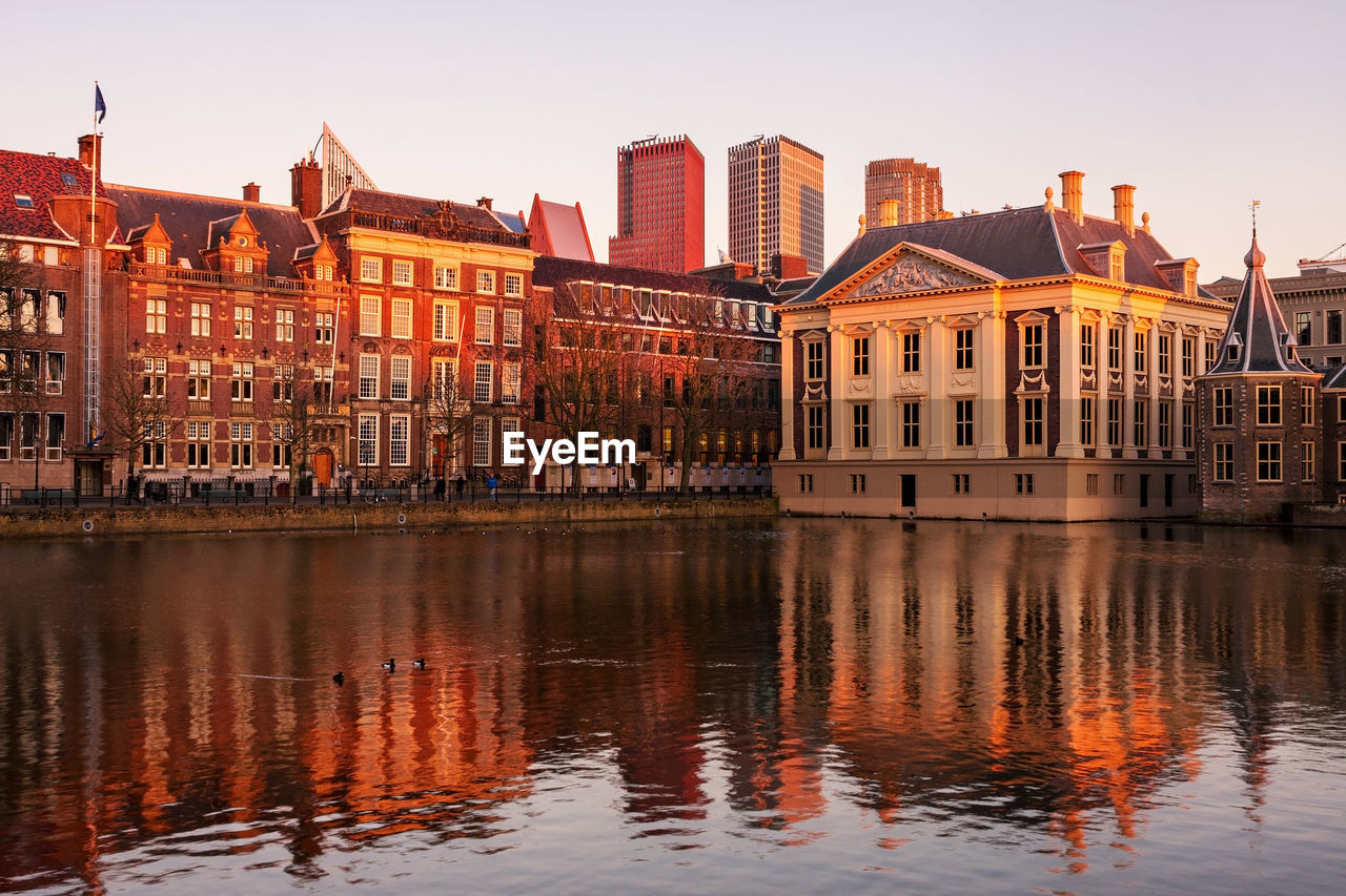 Reflection of buildings in river