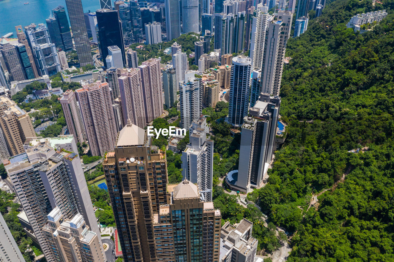 HIGH ANGLE VIEW OF MODERN BUILDINGS