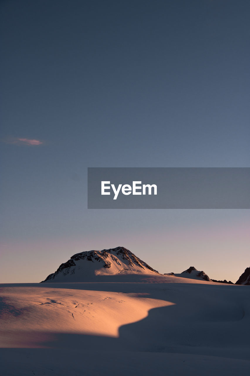 Scenic view of desert against clear sky