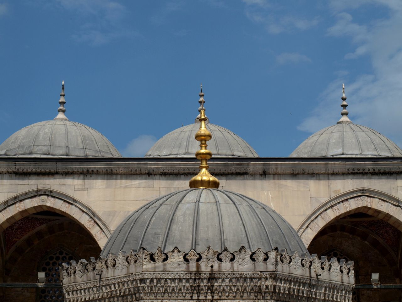 High section of blue mosque at turkey