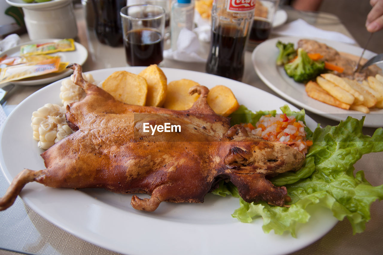 Meat served in a plate