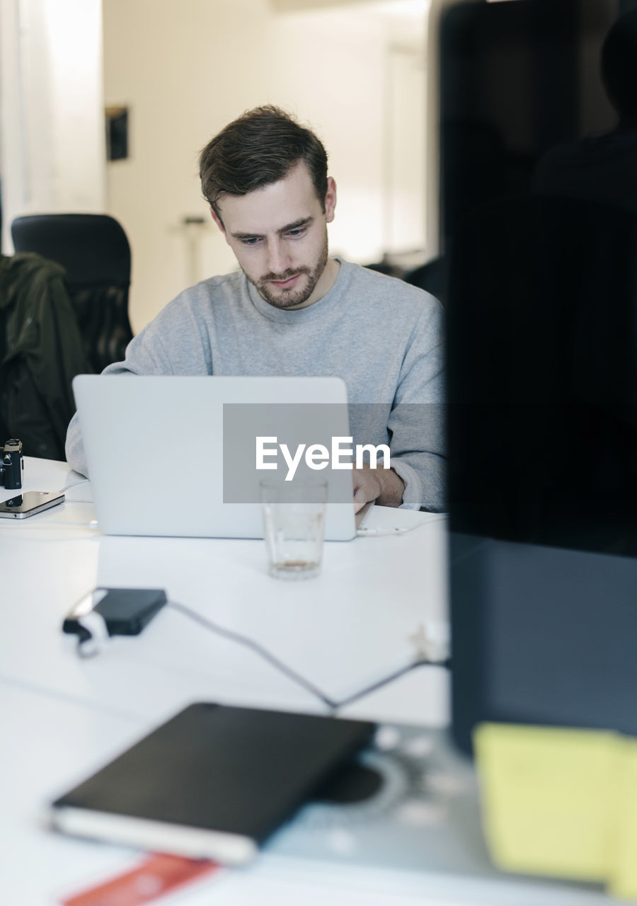 Man working with laptop