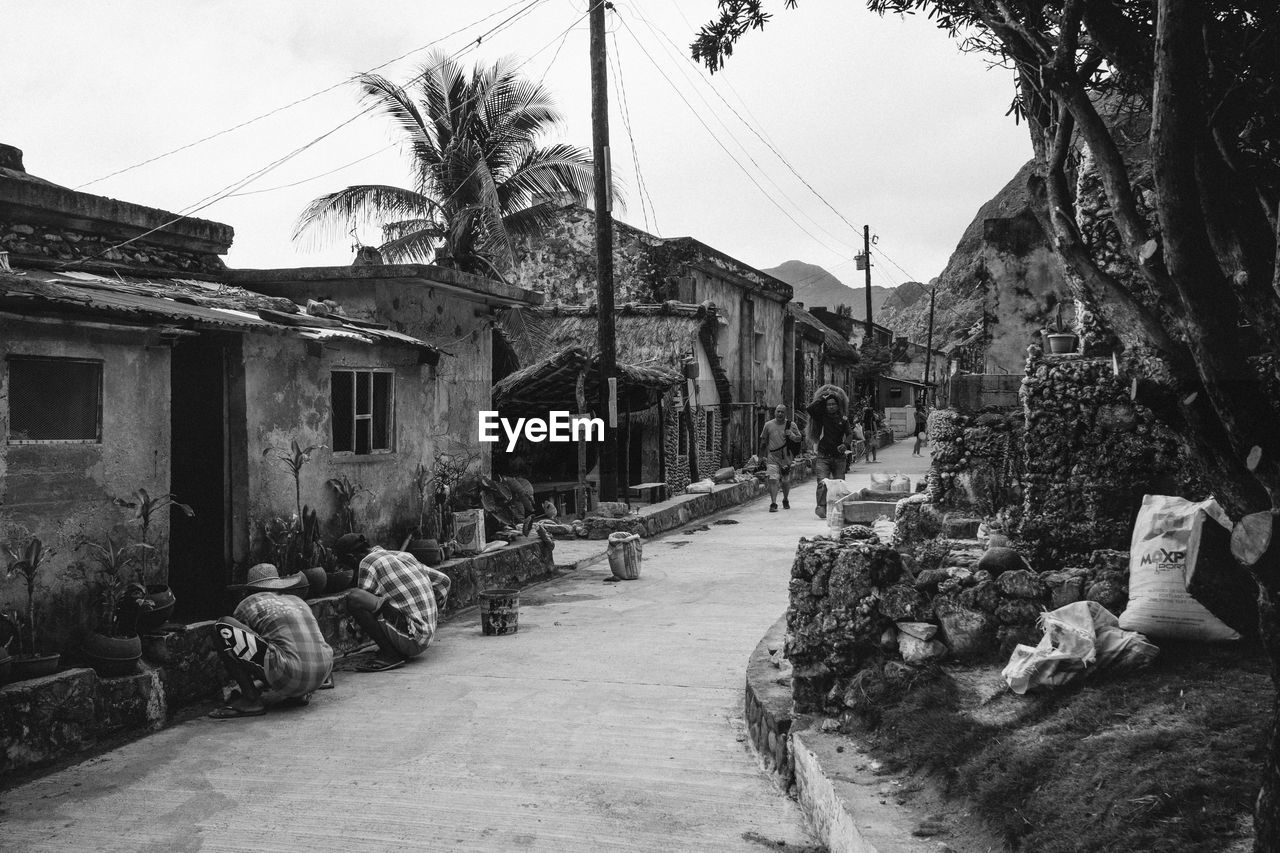 PANORAMIC VIEW OF BUILDINGS AND HOUSES IN TOWN