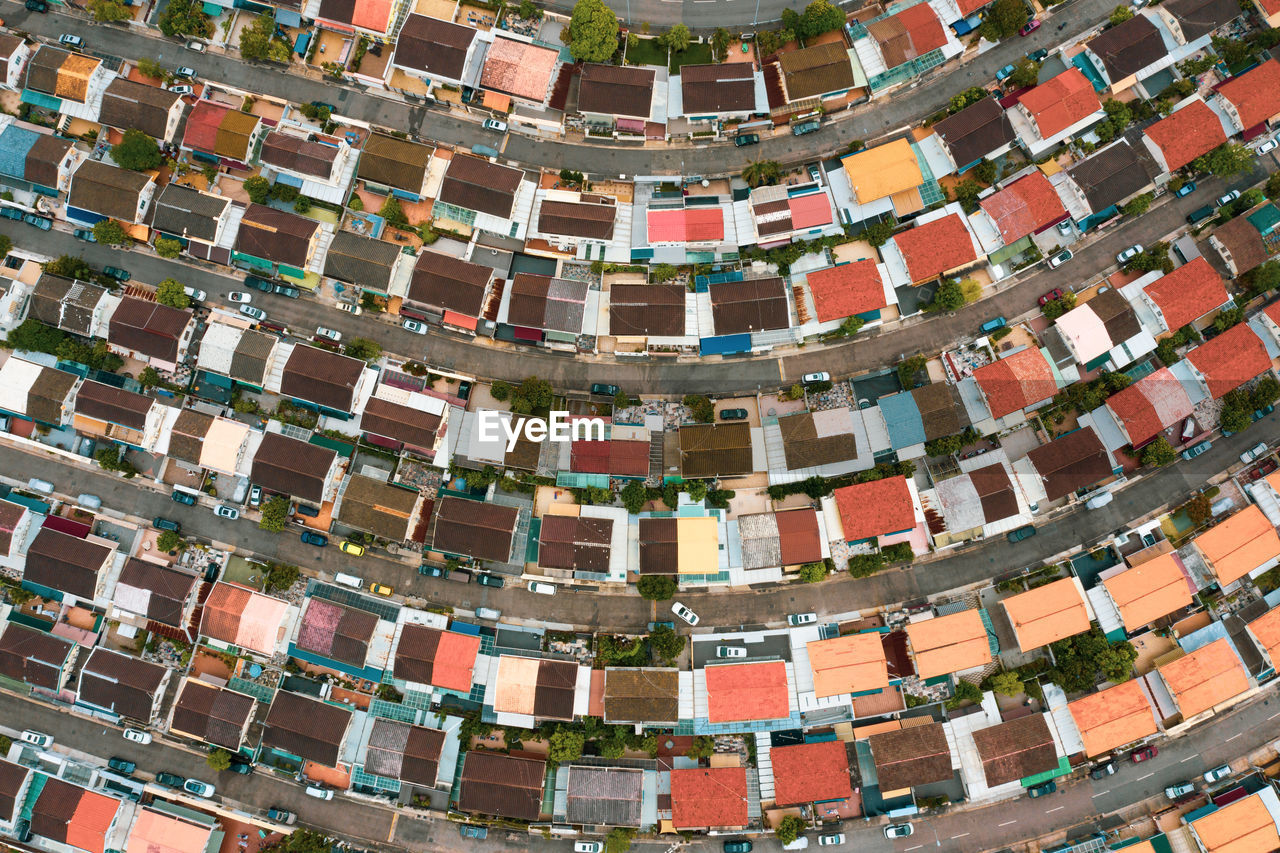 Full frame shot of residential buildings in city