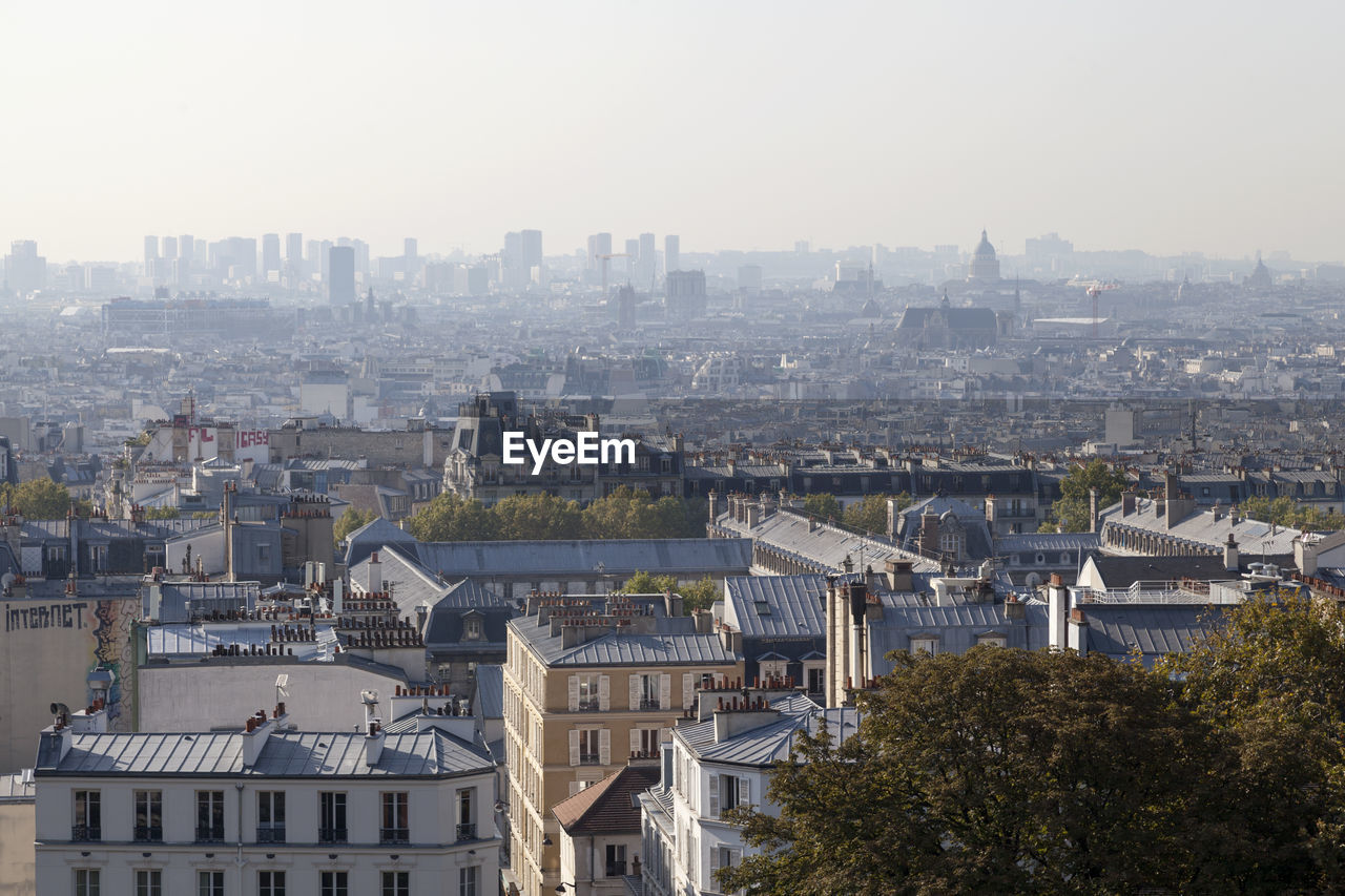 Cityscape of paris with many landmarks such as notre-dame cathedral, the pantheon and much more