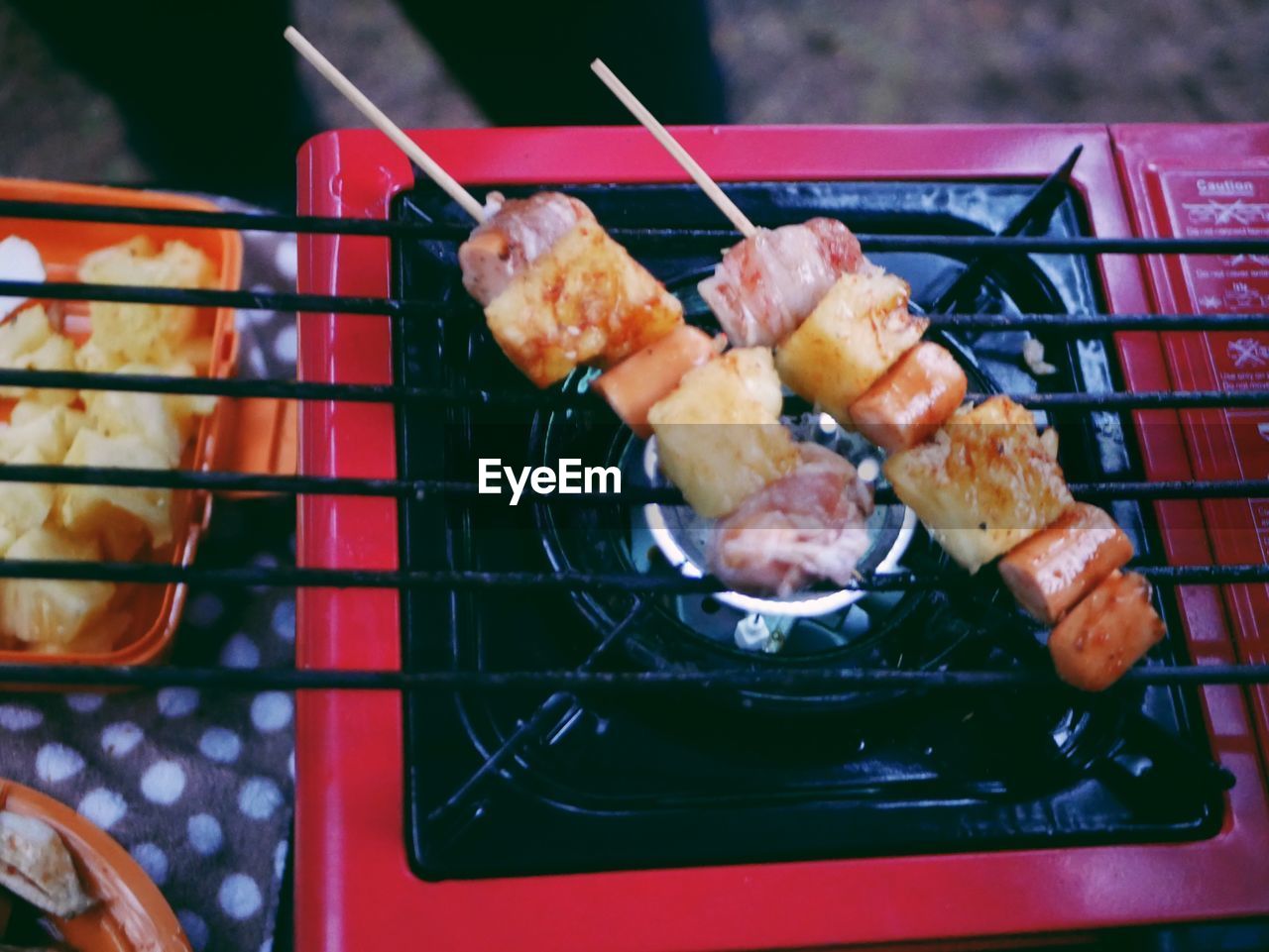 CLOSE-UP OF SUSHI IN BARBECUE