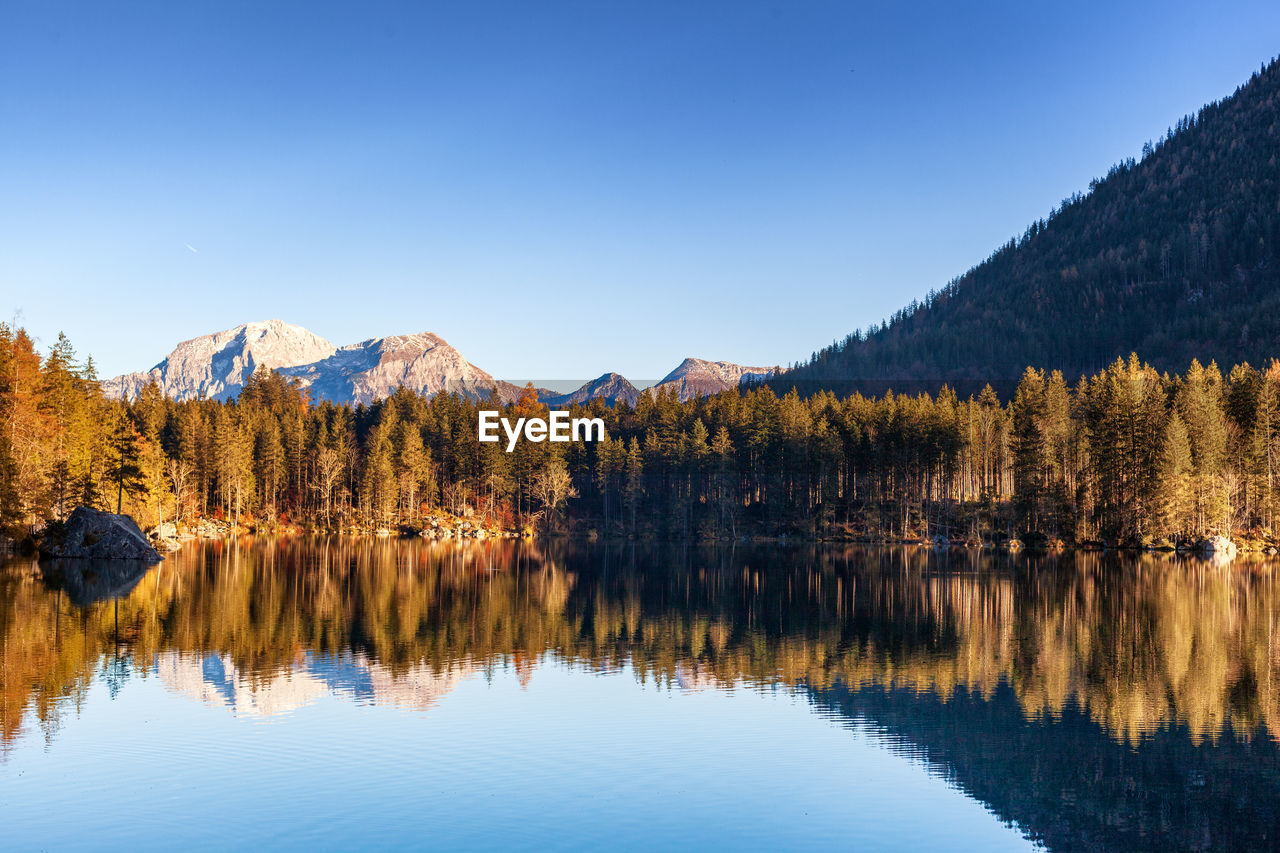 Autumn day at hintersee, a part of the municipality of ramsau near berchtesgaden.