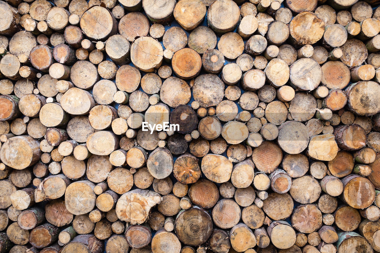 Full frame shot of logs