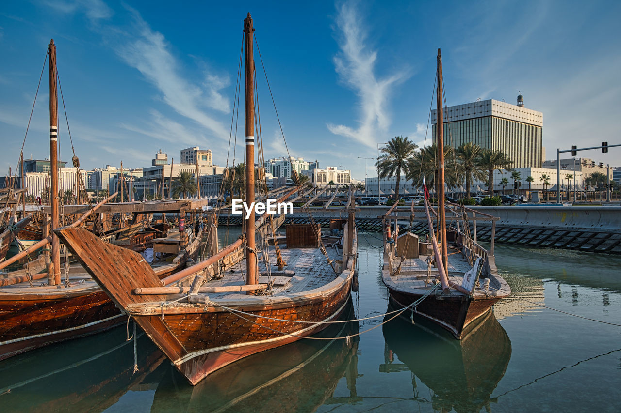 SAILBOATS IN HARBOR