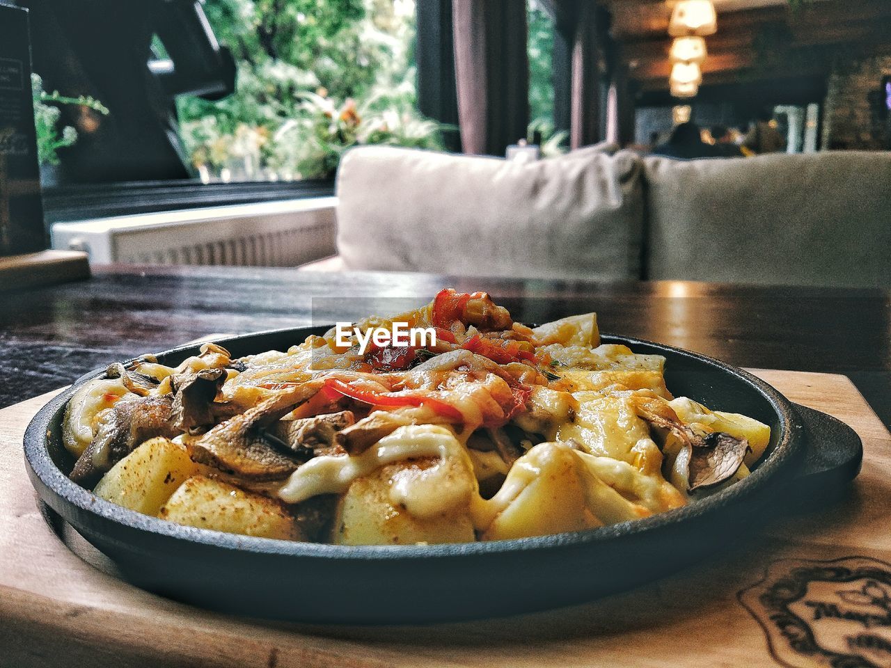 Close-up of meal in plate on table