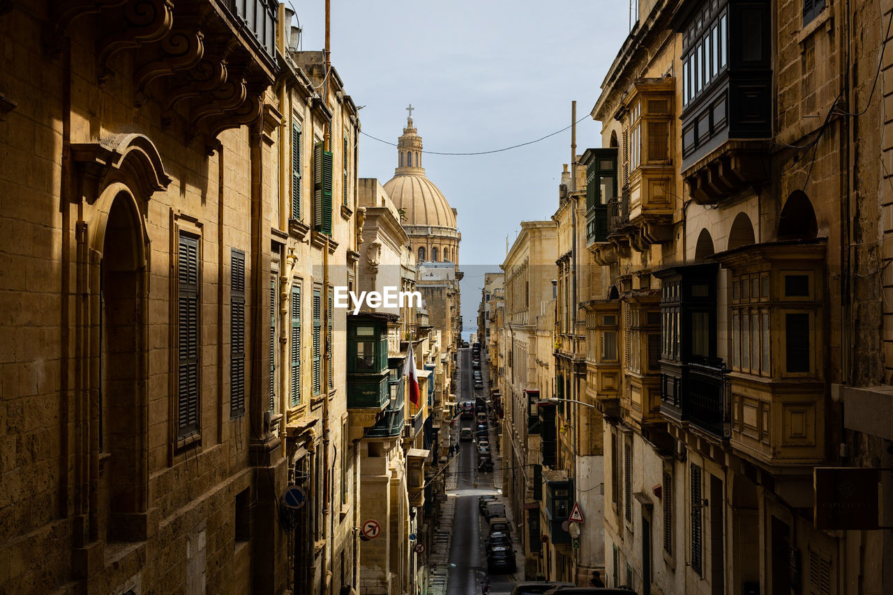 Far view on st. paul's cathedral. malta, valletta.