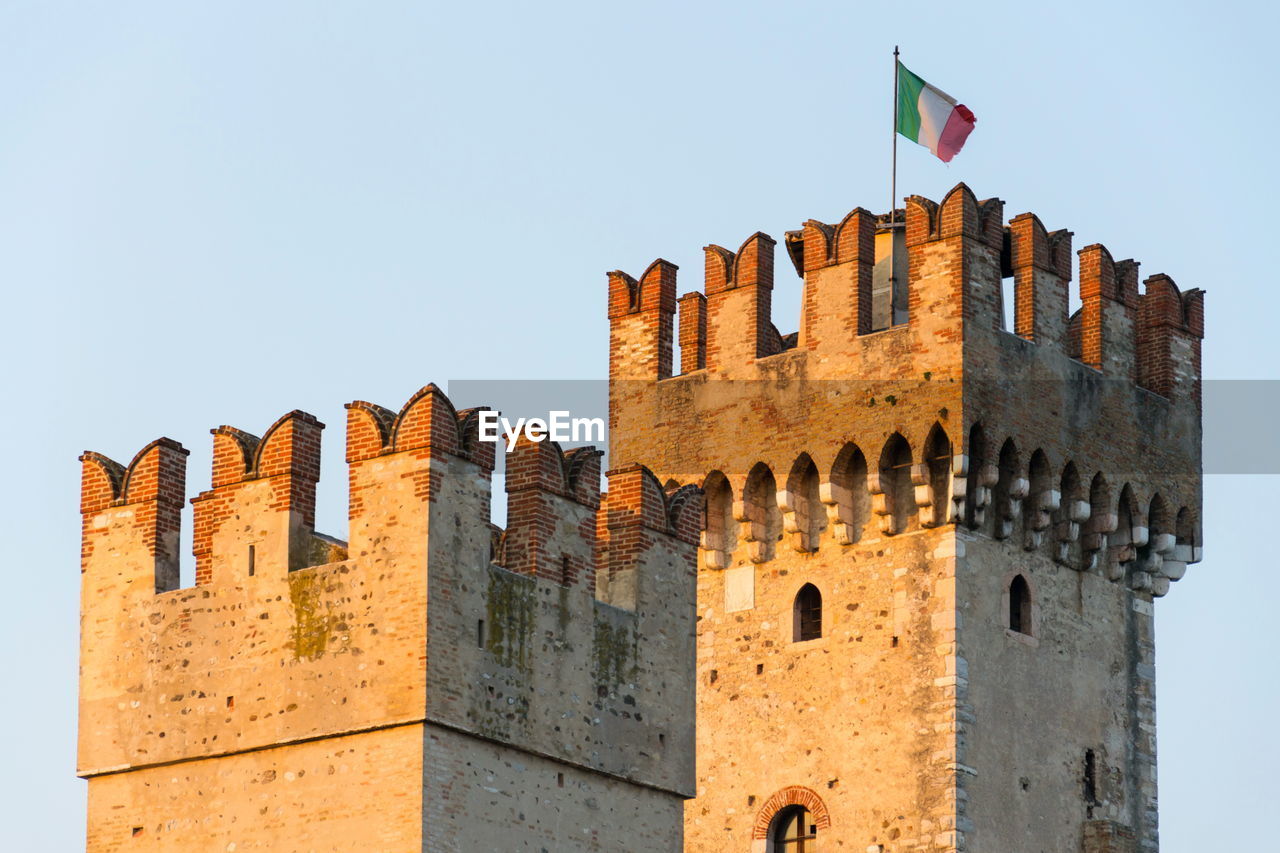 low angle view of historical building against clear sky