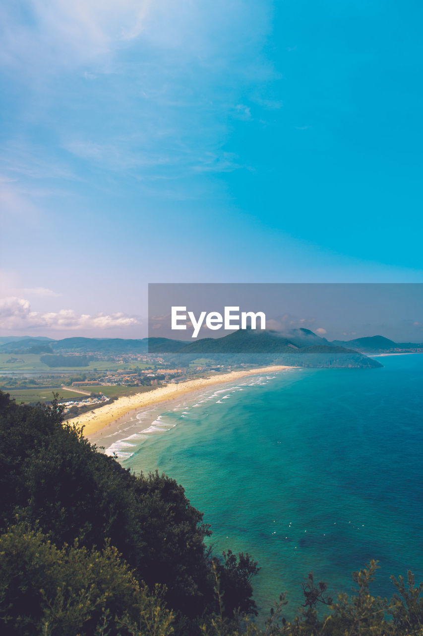 AERIAL VIEW OF SEA AGAINST BLUE SKY