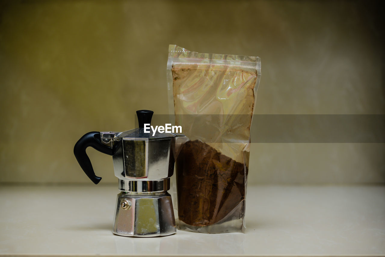 Close-up of coffee on table