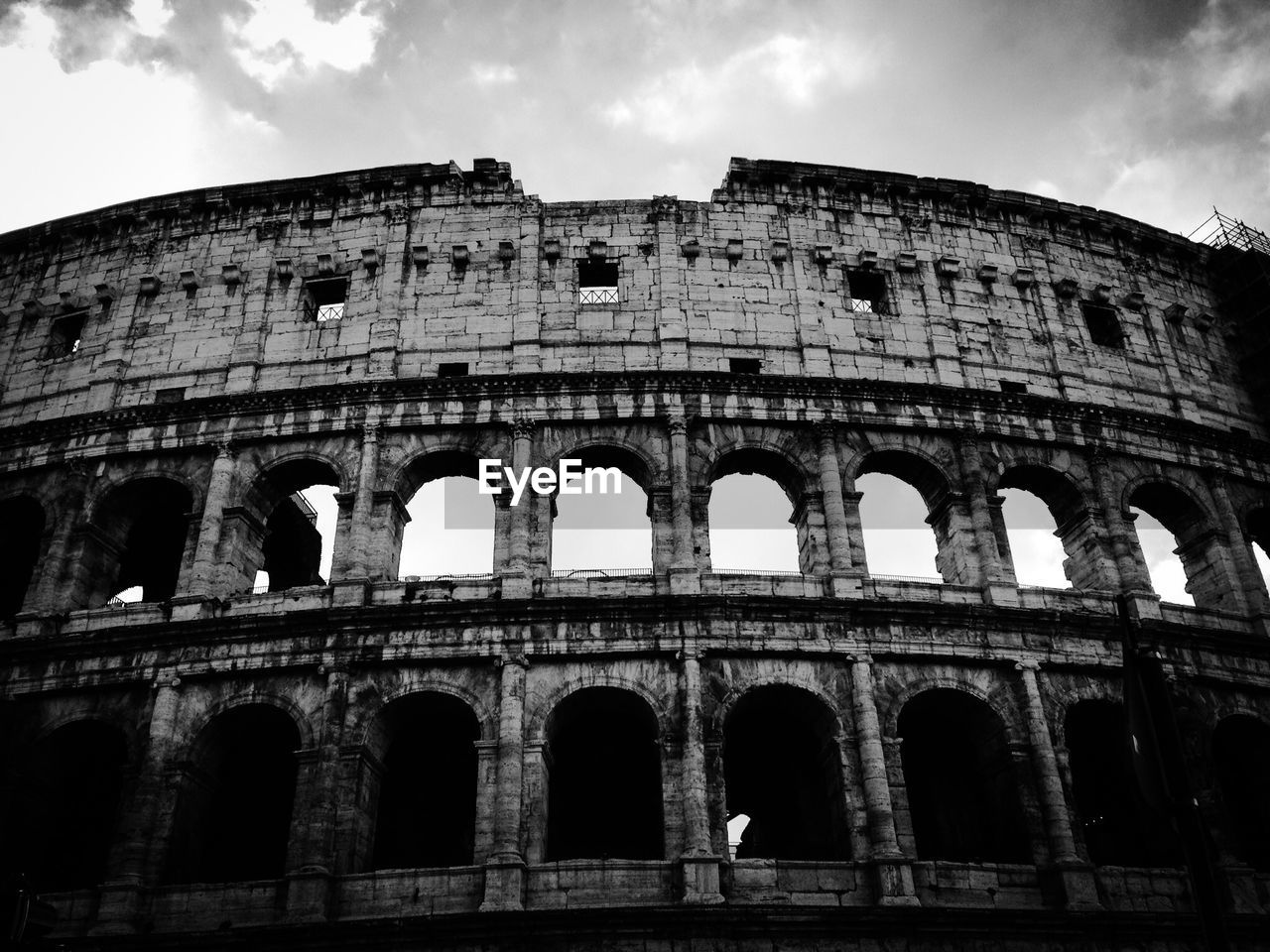 Low angle view of coliseum