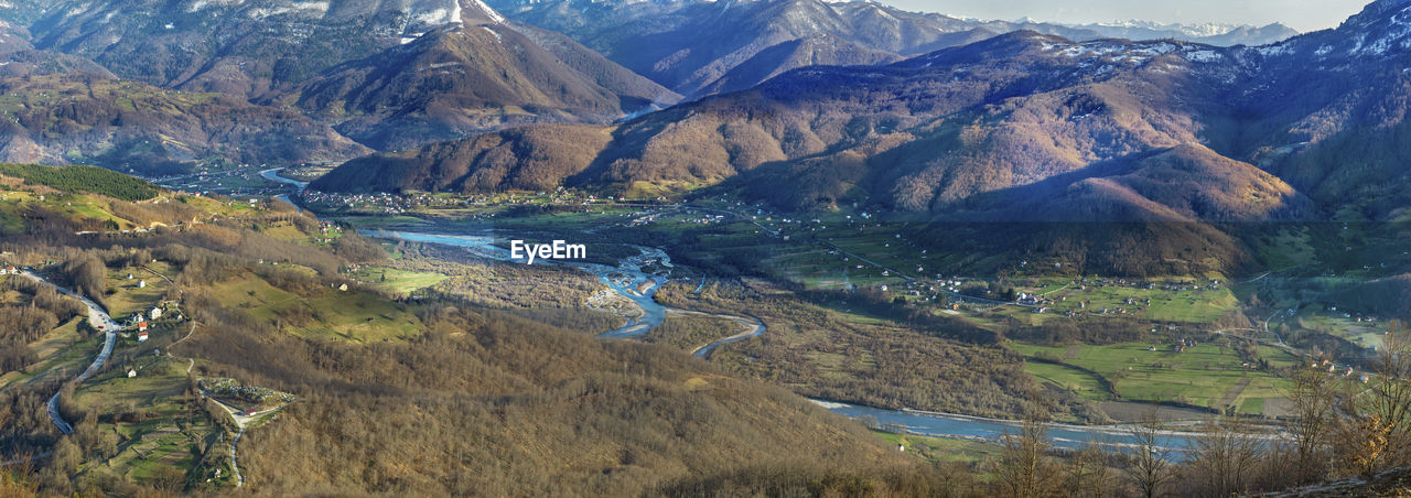 Scenic view of landscape and mountains