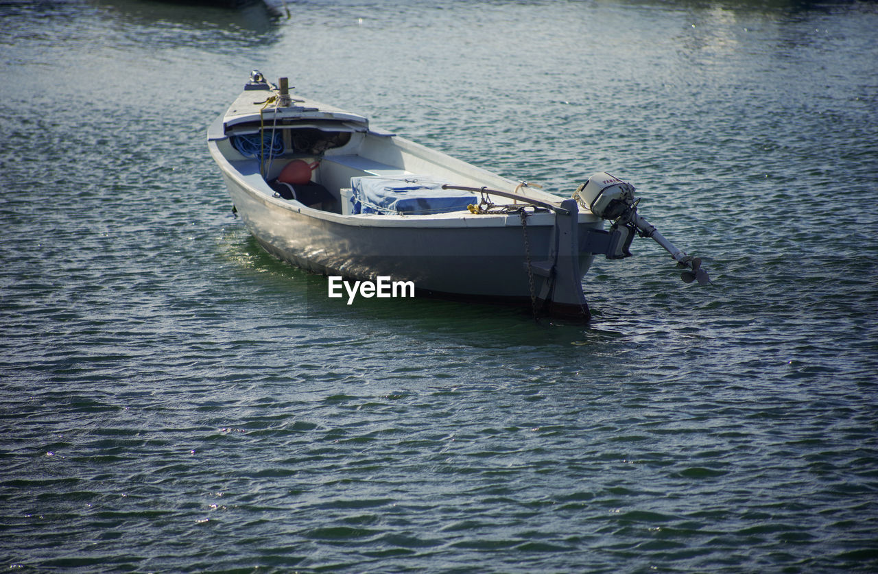 Boat sailing in sea