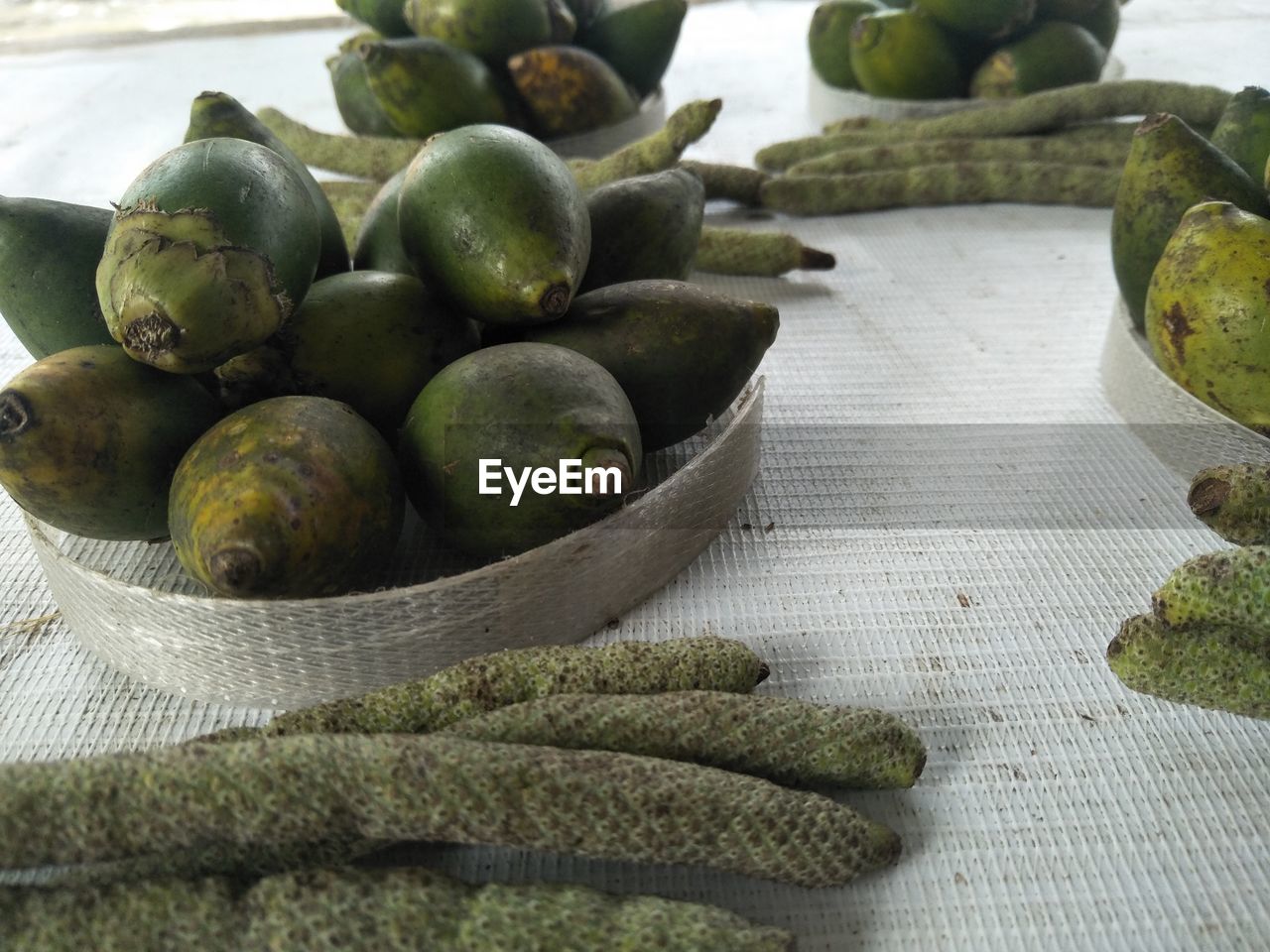 High angle view of fruits on table