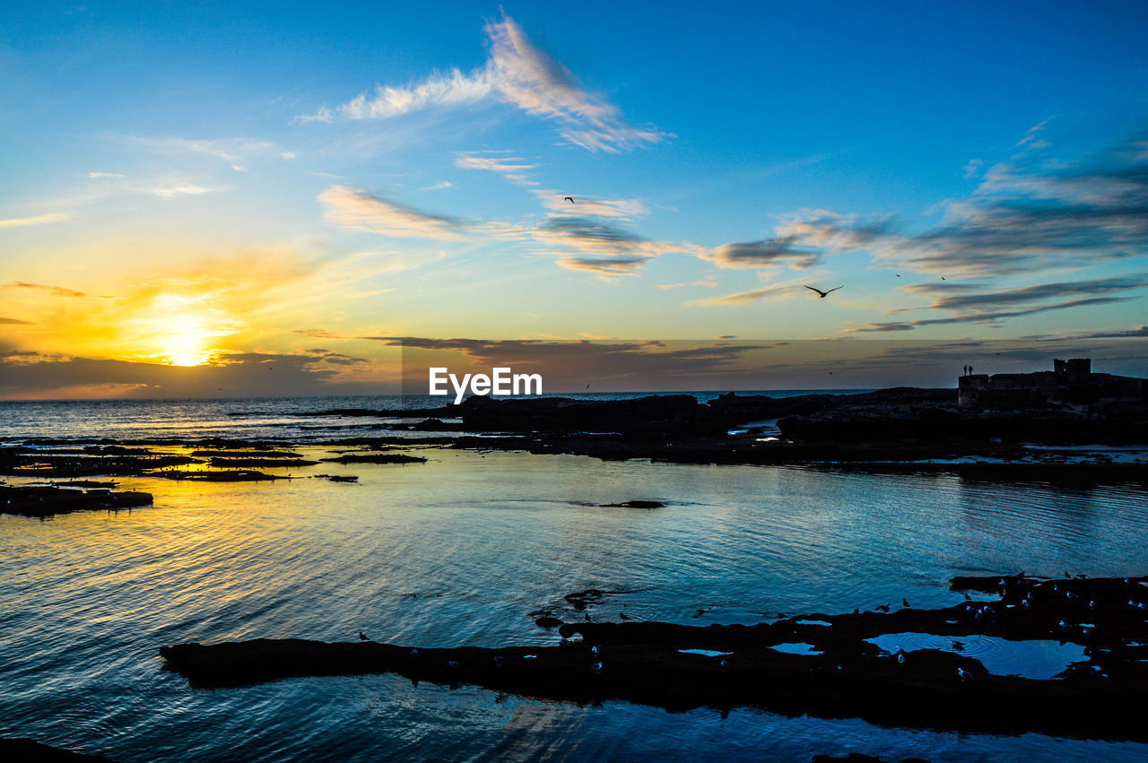 SCENIC VIEW OF SEA DURING SUNSET