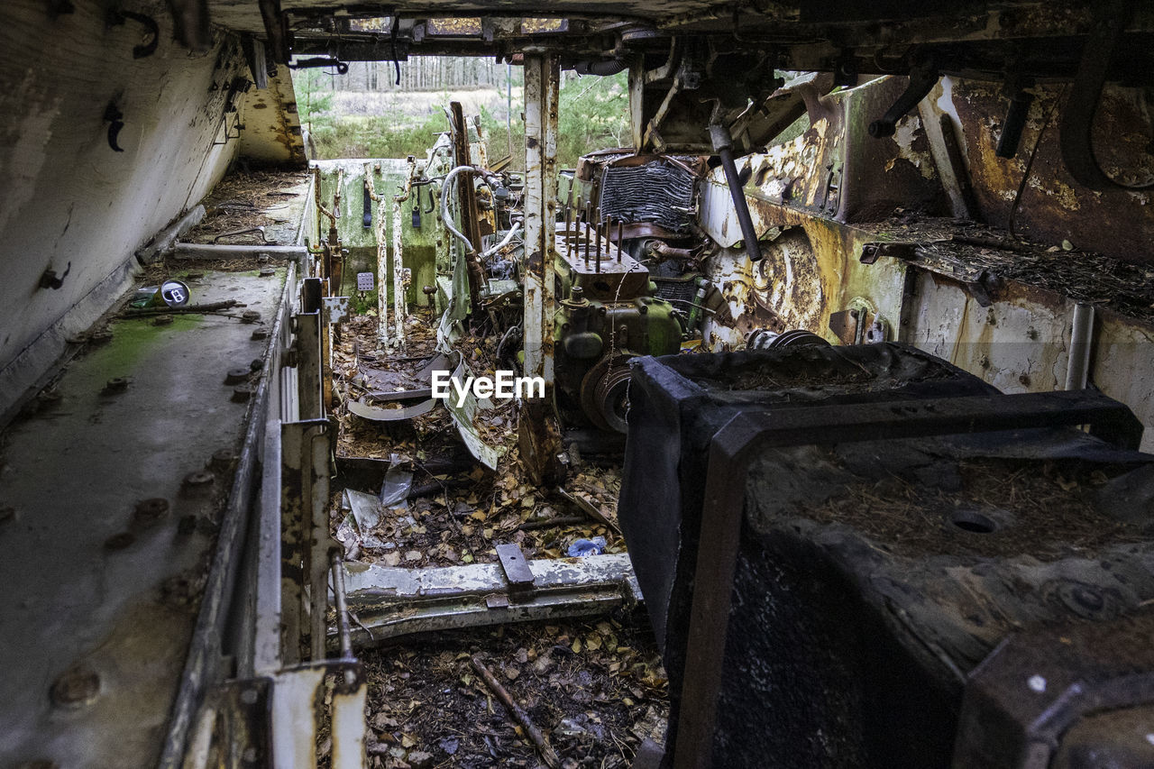 Inside of an abandoned tank