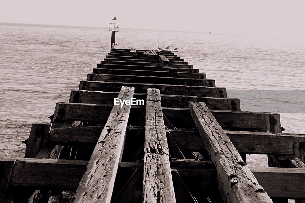 PIER ON SEA AGAINST SKY