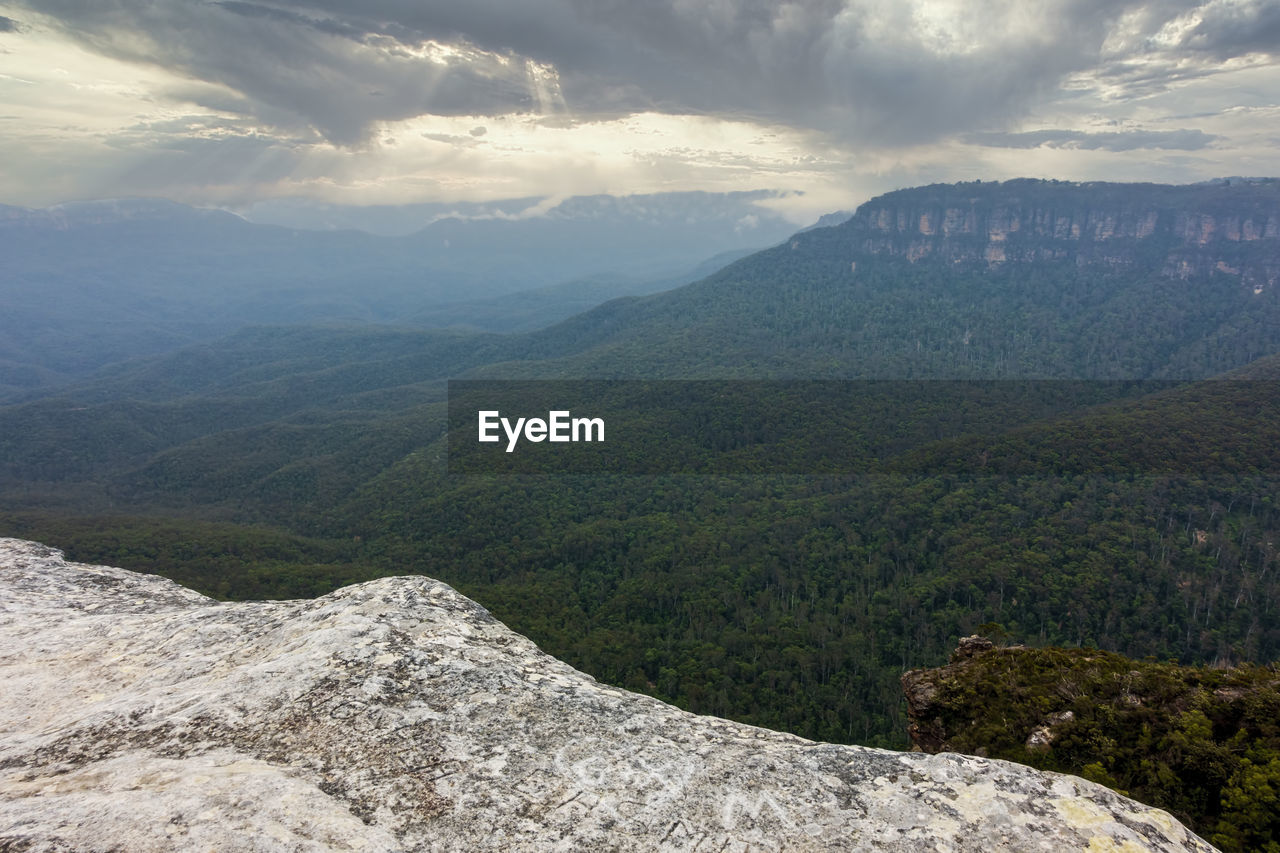 Scenic view of mountains against sky