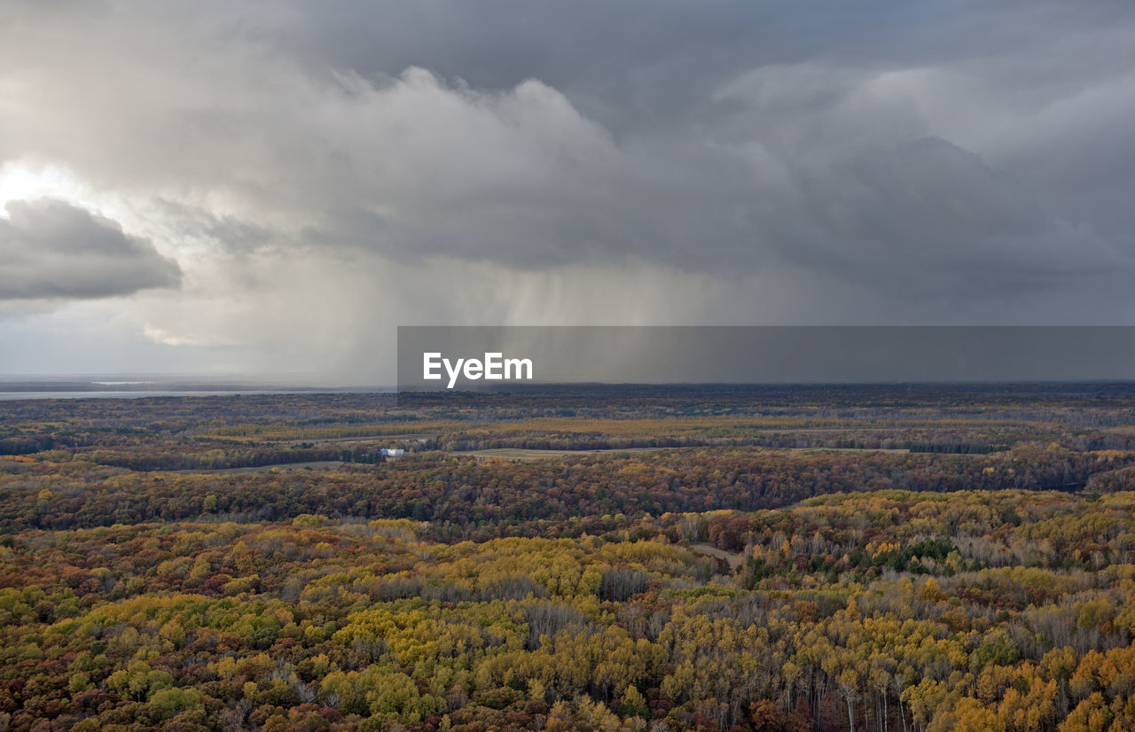 Scenic view of land against sky