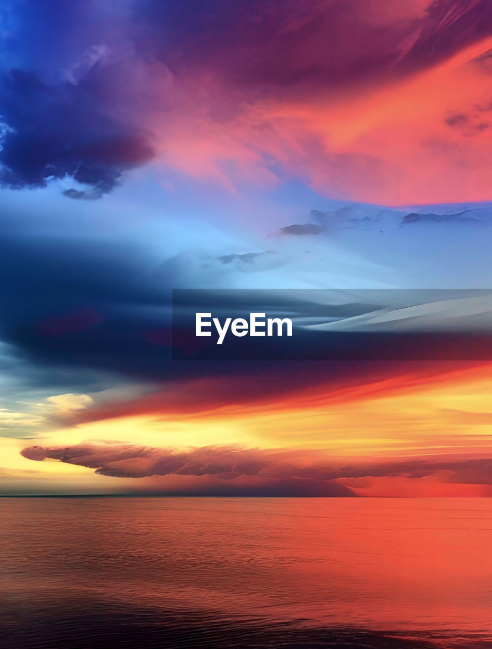 scenic view of sea against orange sky