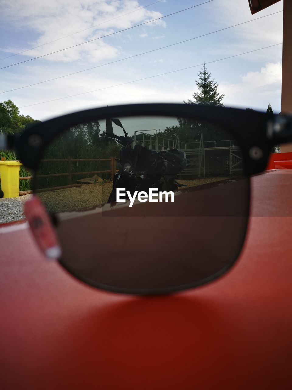 REFLECTION OF TREES IN CAR