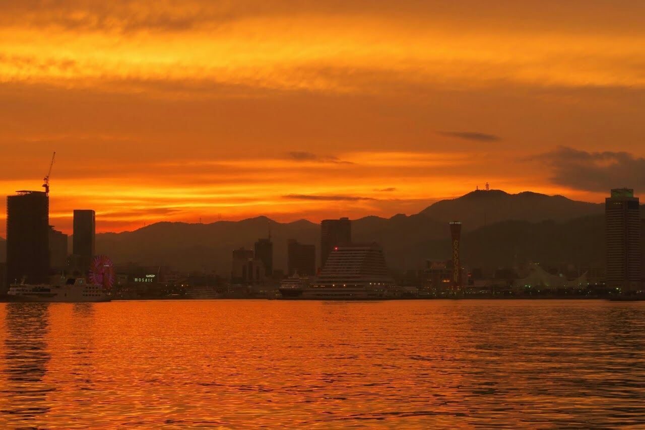 VIEW OF RIVER AT SUNSET