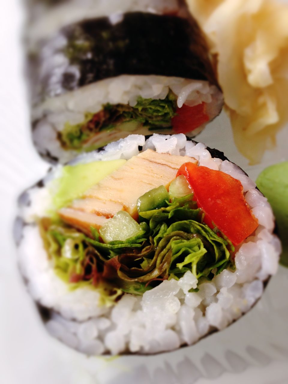 Close-up of stuffed sushi