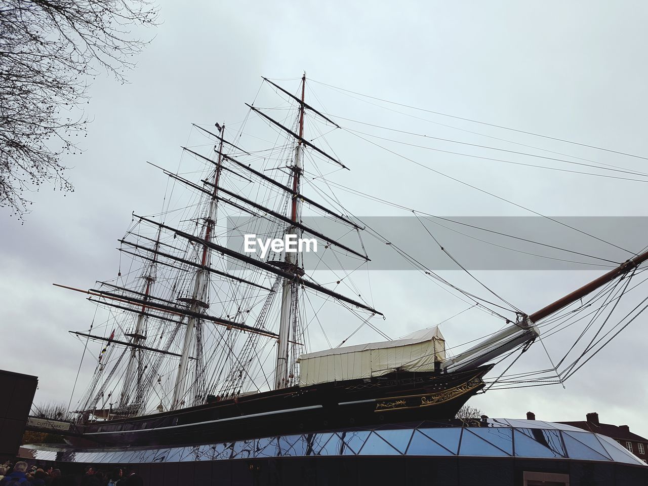 Low angle view of sailboat against sky