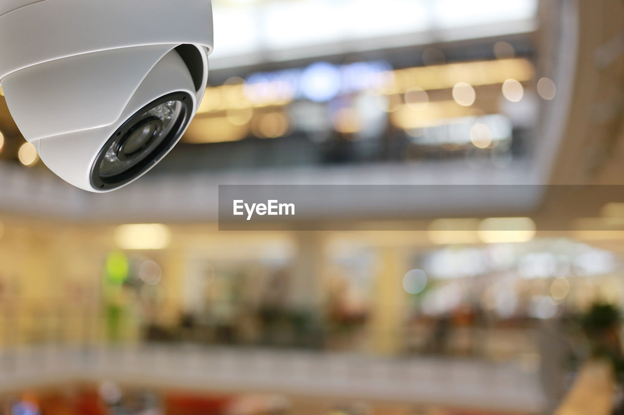 Cctv tool in shopping mall equipment for security systems and have copy space for design.
