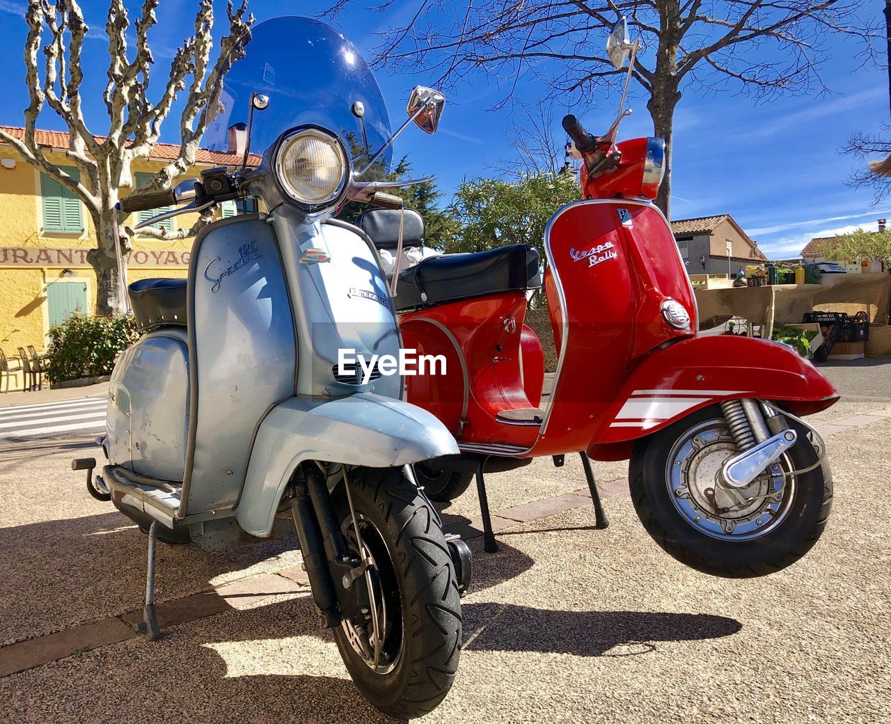 VINTAGE MOTORCYCLE ON ROAD