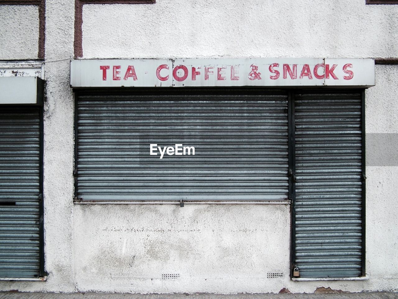 Closed metallic shutters of store