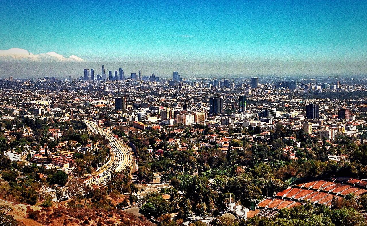 HIGH ANGLE VIEW OF CITYSCAPE