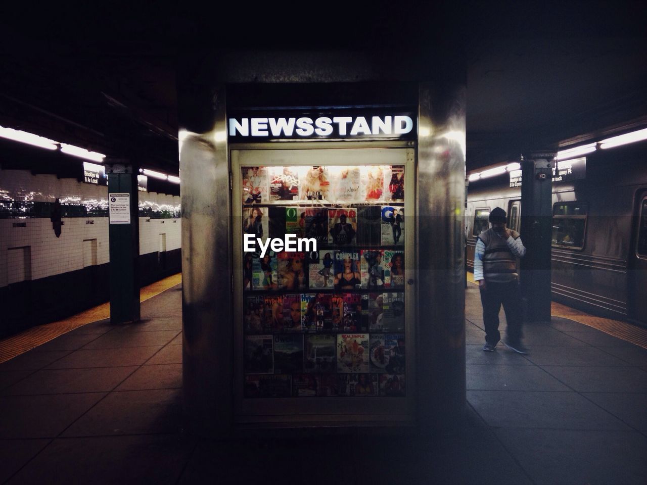 Newsstand on railroad platform