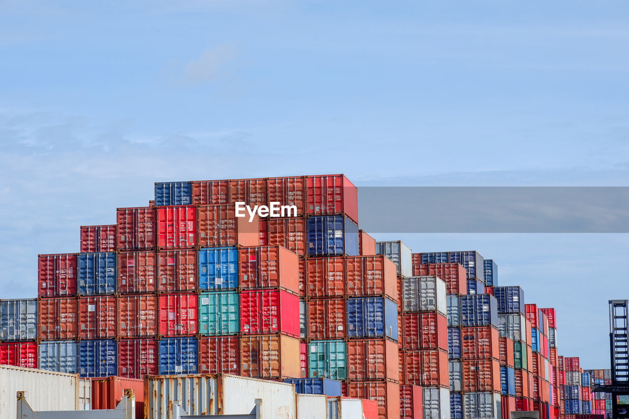 high angle view of ship in sea against sky