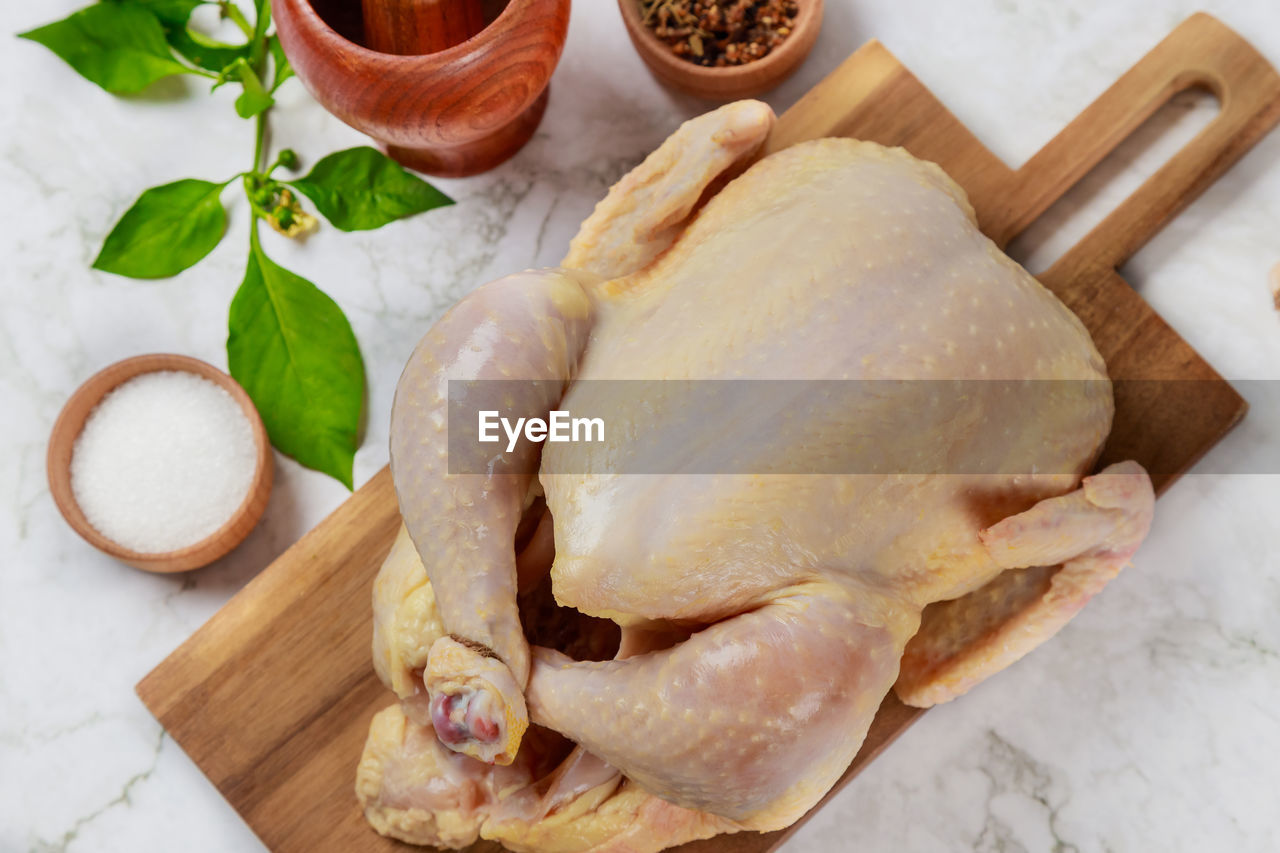 close-up of food on cutting board