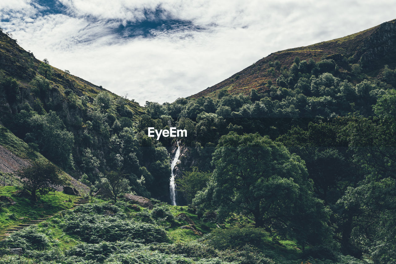 Aber falls or in welsh rhaeadr fawr is waterfall near village of abergwyngregyn, gwynedd, wales, uk