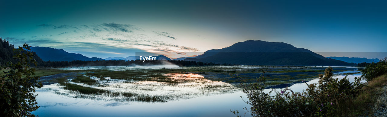 Beautiful summer sunrise over marshland