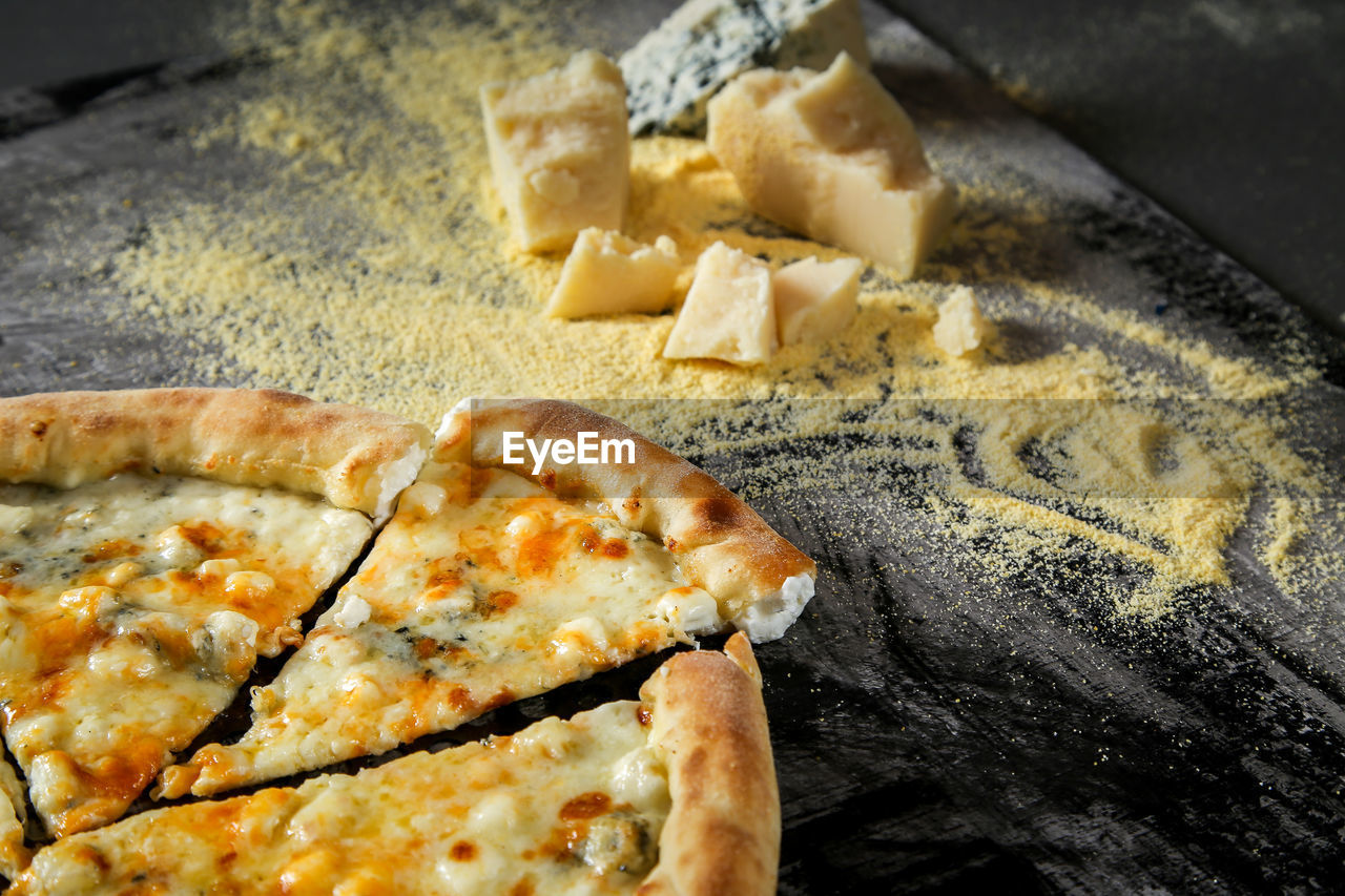 Close-up of pizza on table